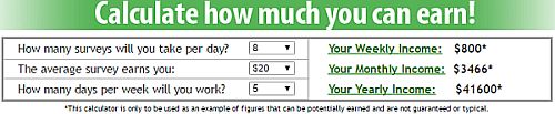 Paid Survey calculator