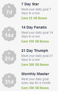 SB Daily Goal bonus