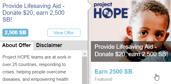 swagbucks donation example