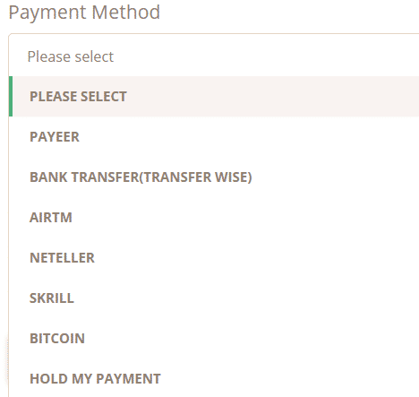 timebucks đã cập nhật phương thức thanh toán