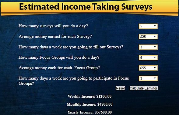 false survey calculator