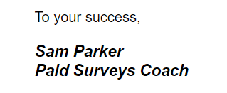 maximum paid surveys owner signature