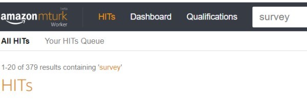 mturk survey search