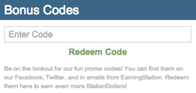 earning station bonus code example