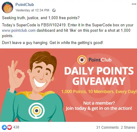 pointclub free contest example