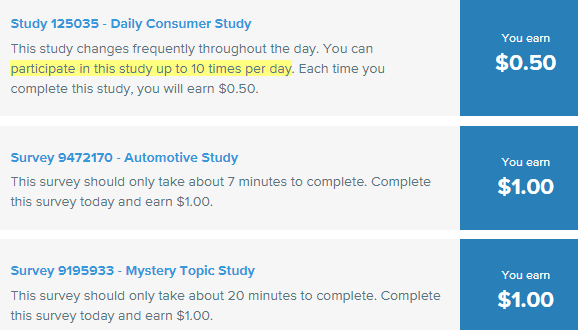 vindale research surveys options