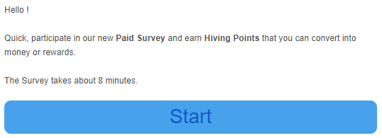 hiving survey invite example
