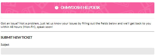 ohmydosh support