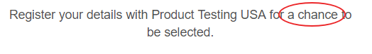 chance statement on product testing usa