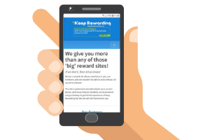 mobile with keep rewarding website