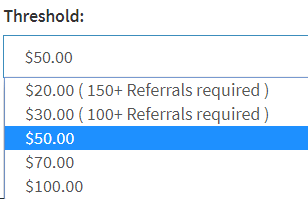 paidera payout threshold