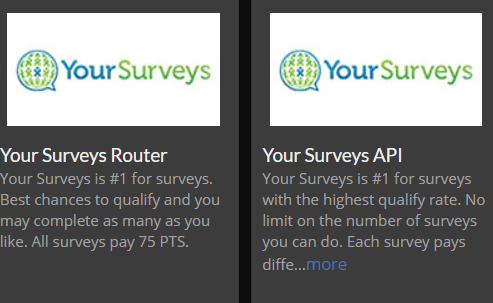 rewards1 survey options