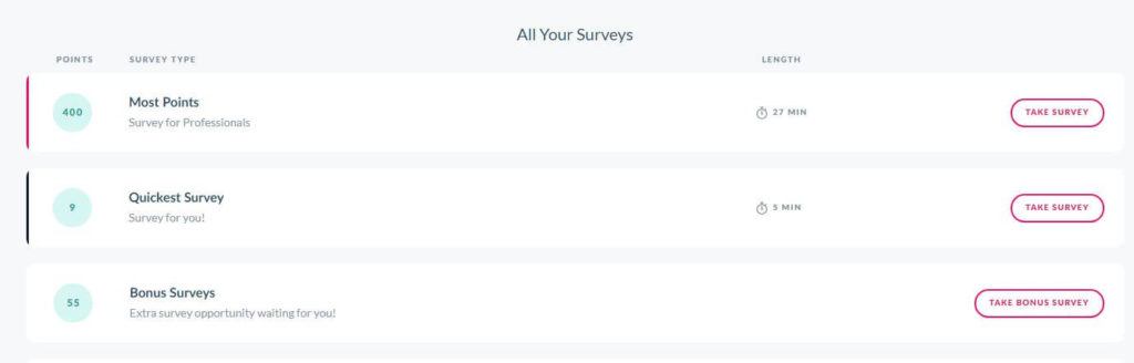 Branded Surveys dashboard