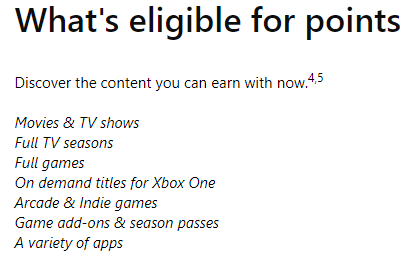 eligble purchases microsoft xbox rewards