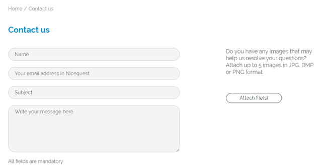 contact form of nicequest