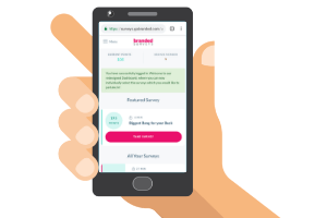 mobile with Branded Surveys website