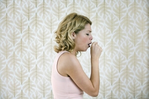 woman coughing