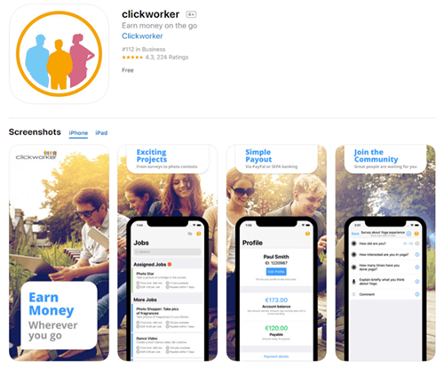 clickworker mobile app