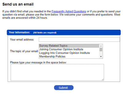 consumer opinion institute contact page