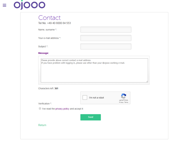 ojooo wad contact form