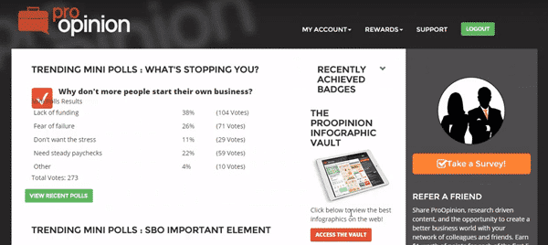 proopinion dashboard