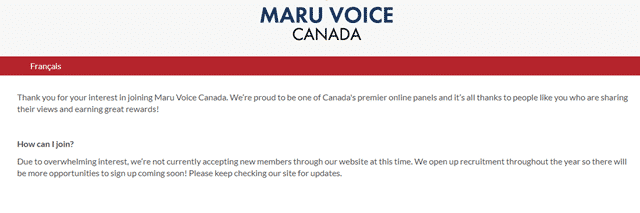 maru voice canada registration