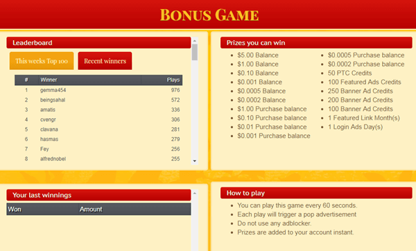 goldenclix bonus game