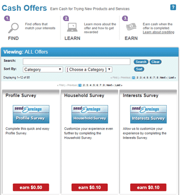 sendearnings paid offers