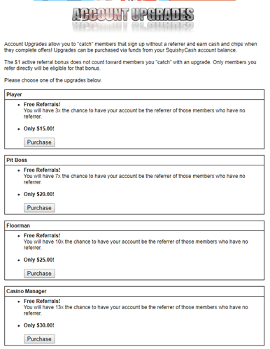 squishycash membership upgrades