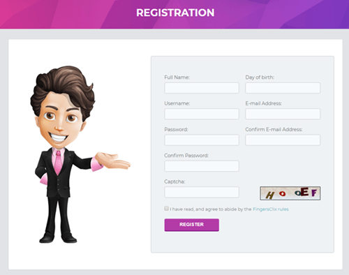 fingersclix registration