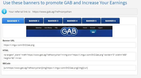 gab referral program