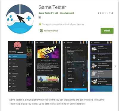 game tester mobile app