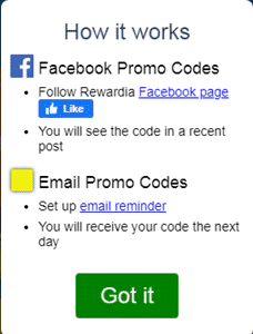 rewardia promo codes