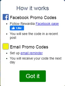 rewardia promo codes