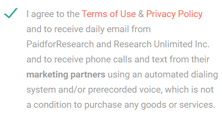 paidforresearch signup terms