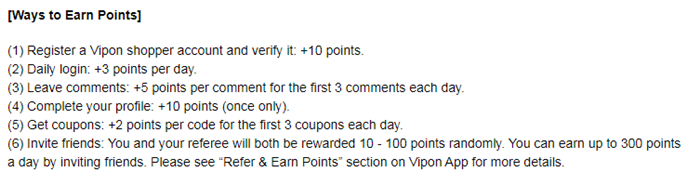 vipon collecting points