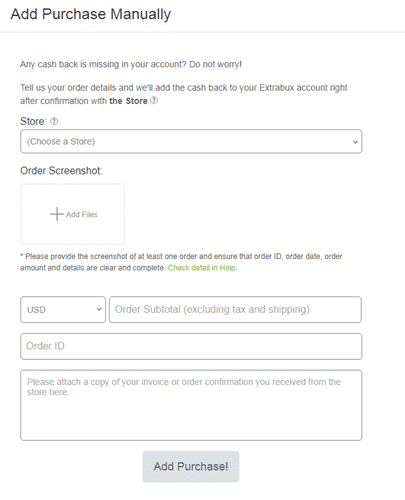 extrabux missing cashback rewards