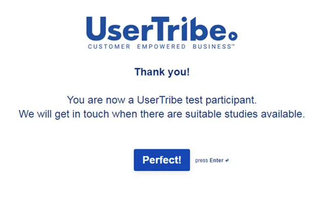 usertribe sign up complete