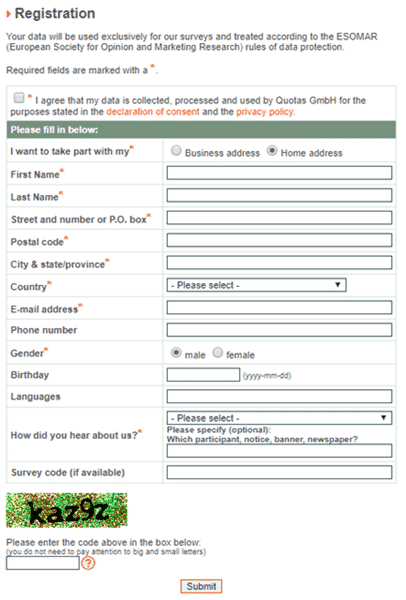 quotas registration