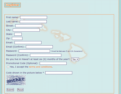 Hawaii Panel Registration