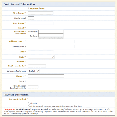 Intellishop Registration