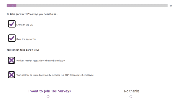 Trp Surveys Registration