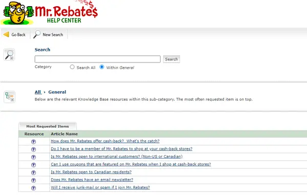 Mr Rebates Support Page 4