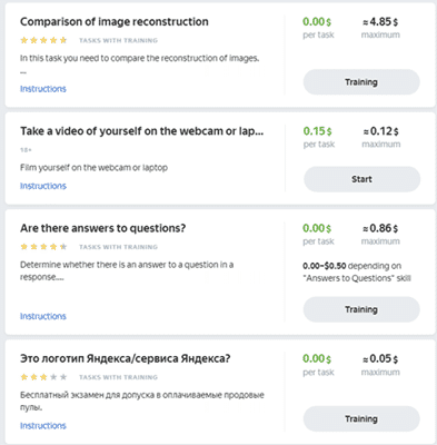 Yandex Toloka Paid Tasks