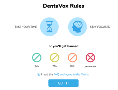 Dentavox Warning