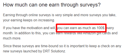Earning Claim Of Drt Solutionz