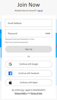Retailmenot Registration