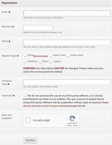 Megatypers Registration