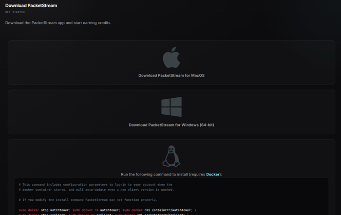 software of packetstream