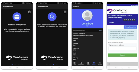 oneforma app screenshot
